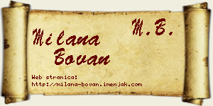 Milana Bovan vizit kartica